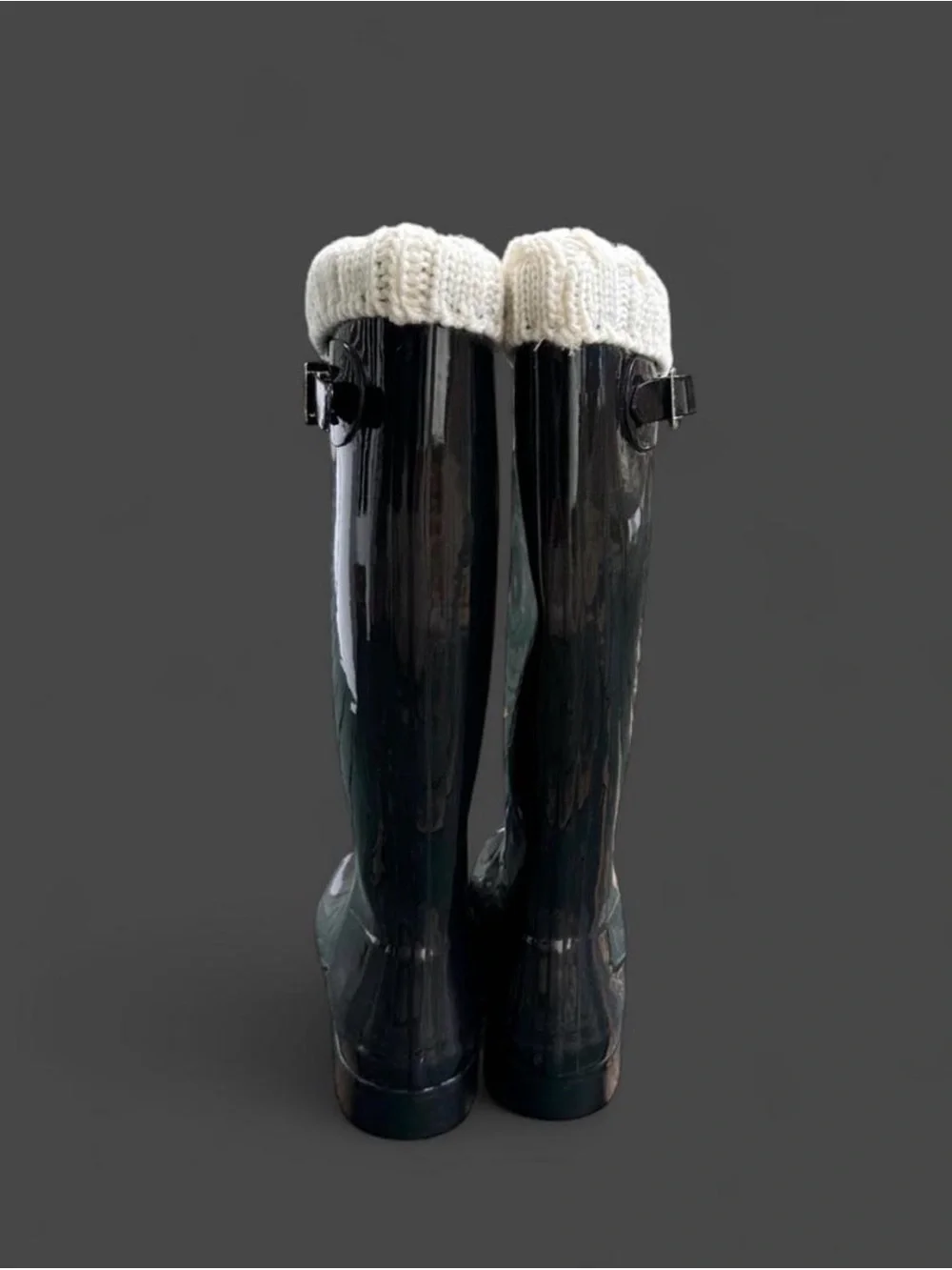 Hunter Original Tall Gloss Black Rain Boots - Size 9